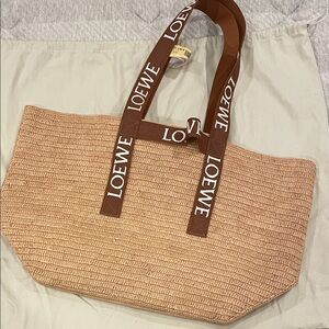 Loewe Raffia Fold Shopper in Neutrals